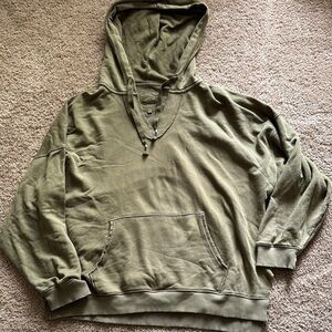 Aerie Olive Green Knit Hoodie